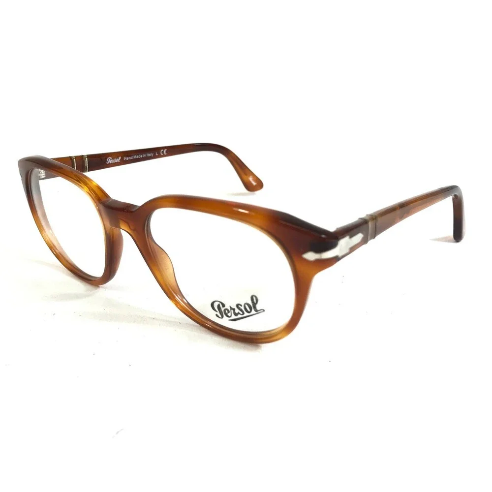 Persol Eyeglasses Frames 3052-V 96 Terra di Siena Brown Tortoise 52-20-145